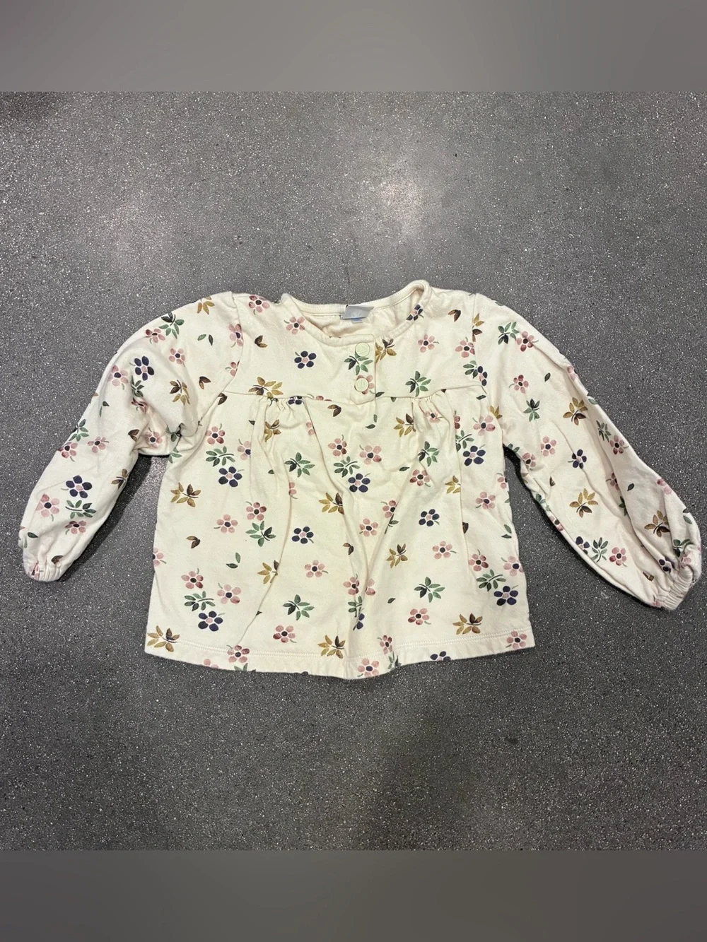 Petit Bateau Floral Long Sleeve Babydoll Top 5 Years 110 cm Cotton Cottagecore